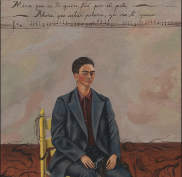 Detail of Self-Portrait with Cropped Hair, 1940,Frida Kahlo